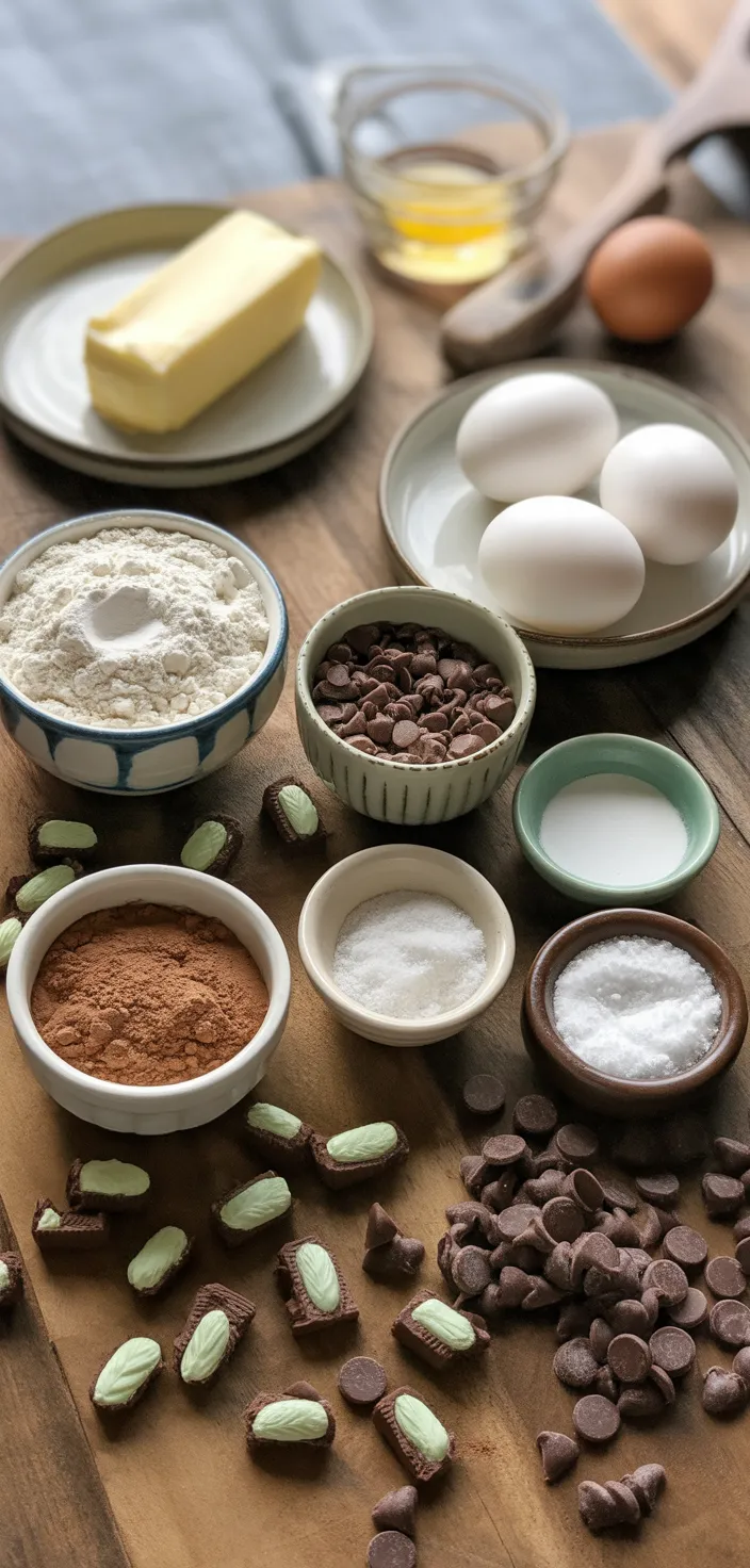 Ingredients photo for Andes Mint Chocolate Cookies Recipe