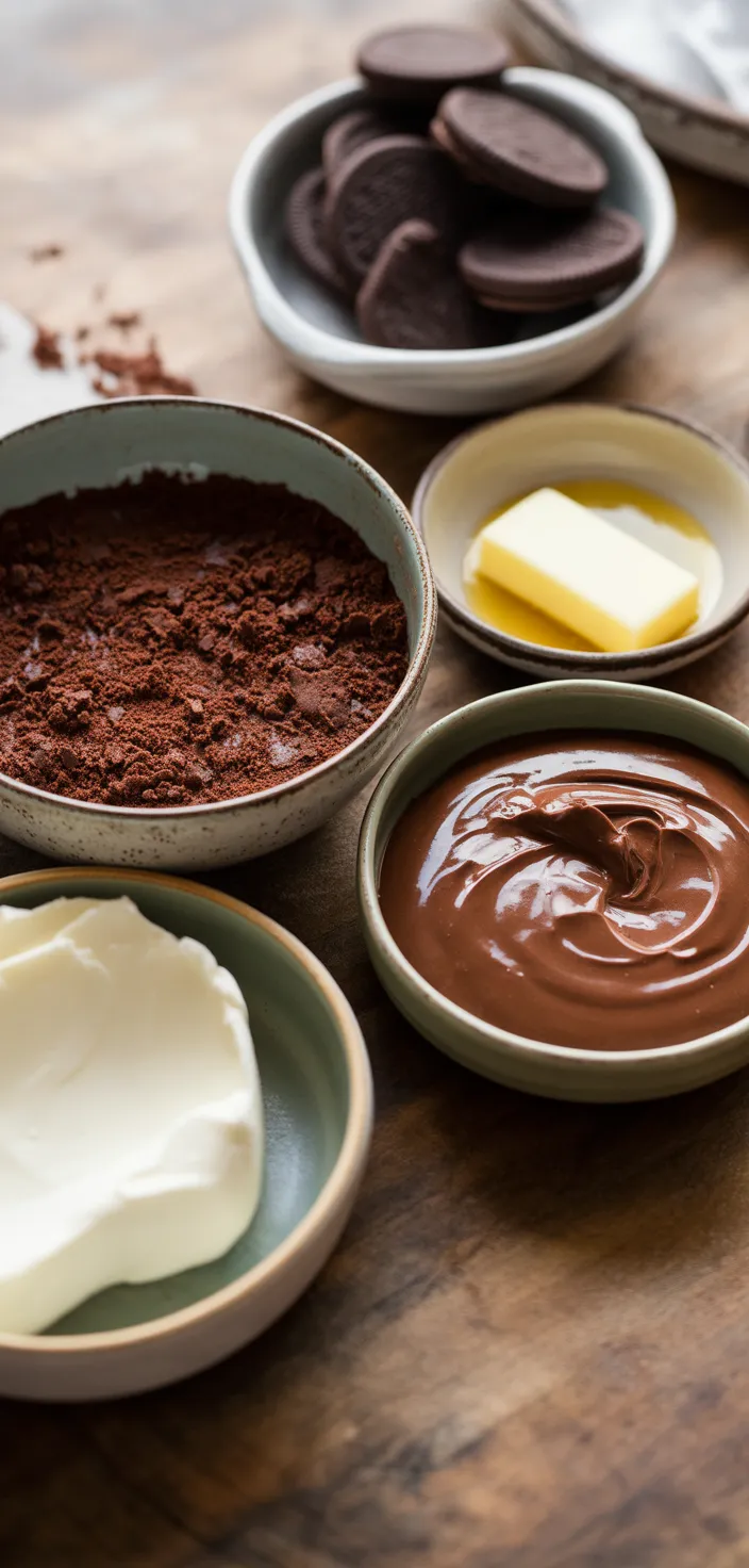 Ingredients photo for Chocolate Fudge Truffle Cheesecake Recipe