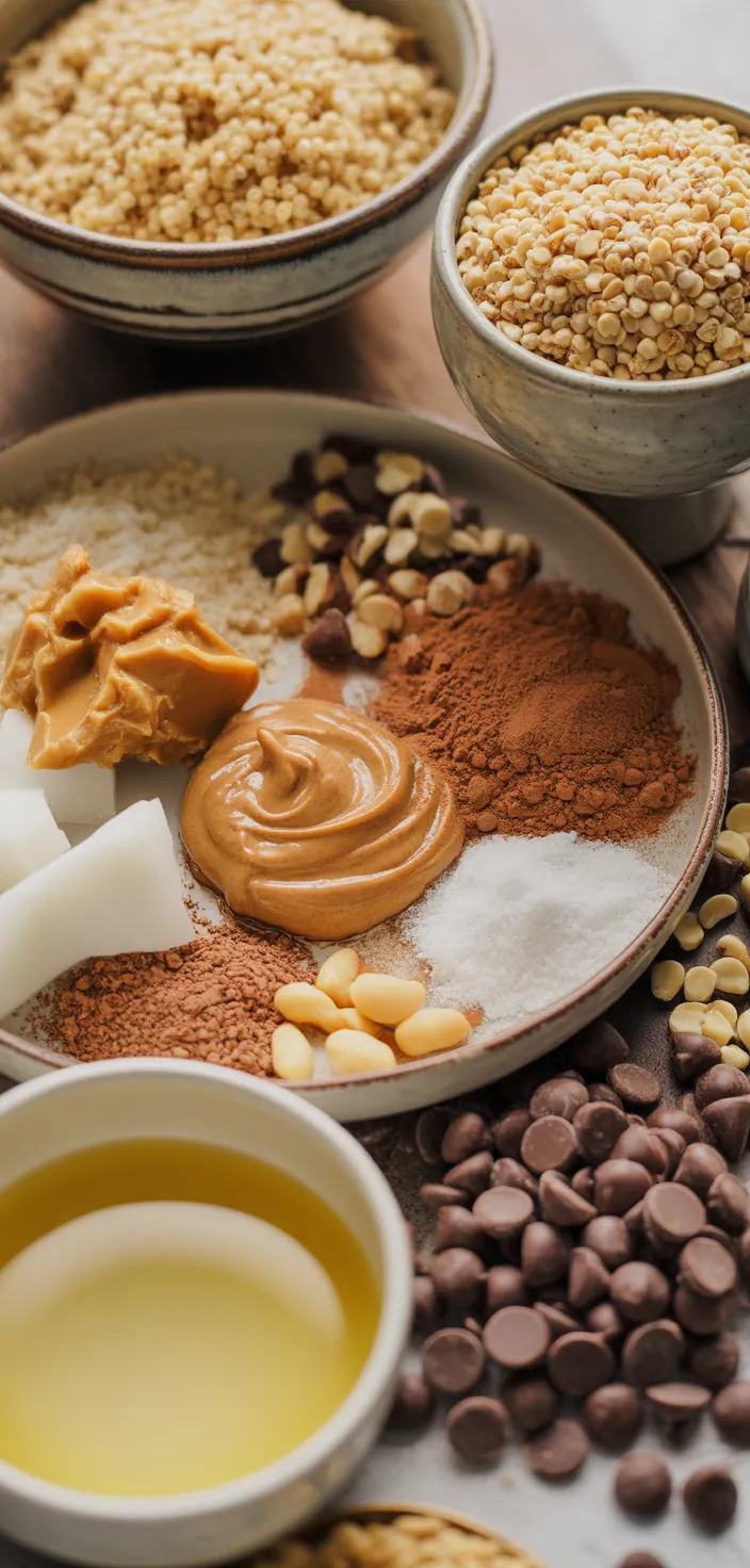 Ingredients photo for Chocolate Quinoa Crunch Bites Recipe