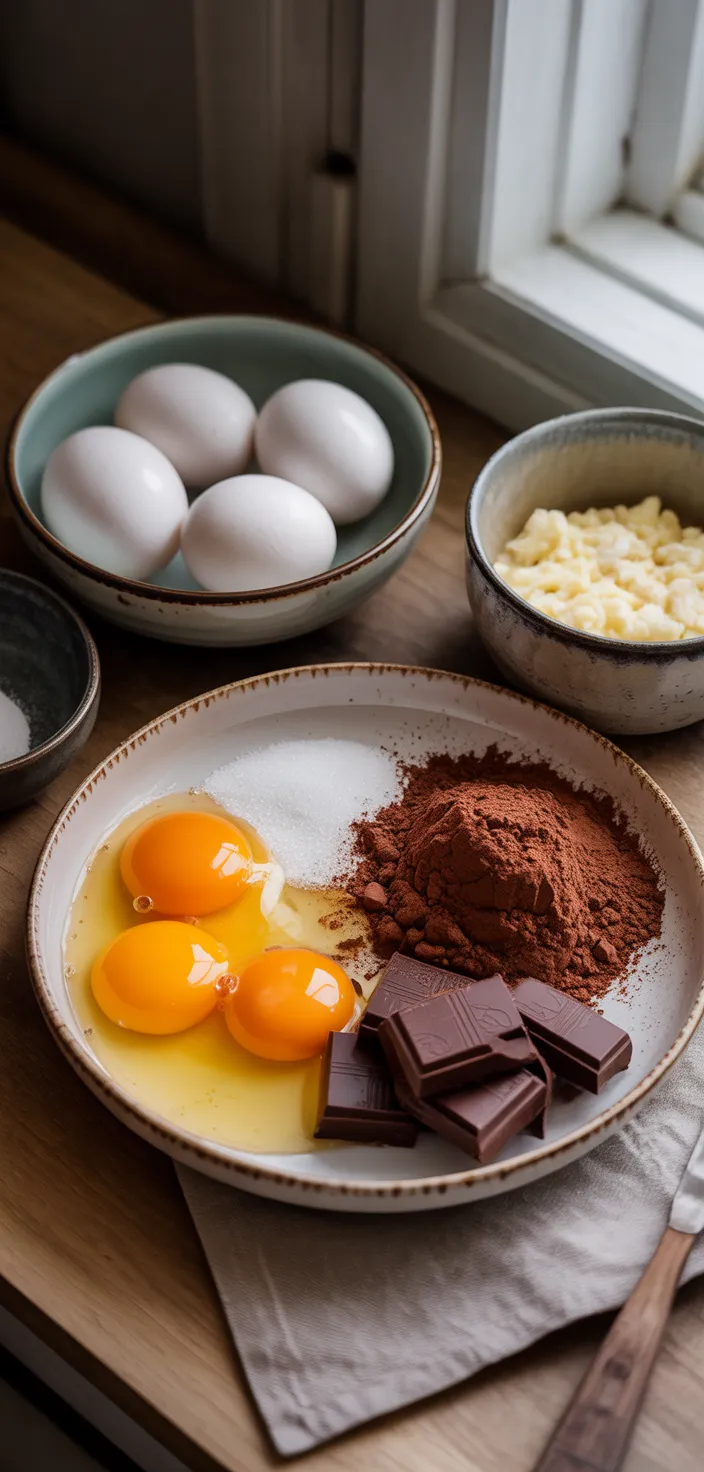 Ingredients photo for Chocolate Soufflé {low-fat} Recipe