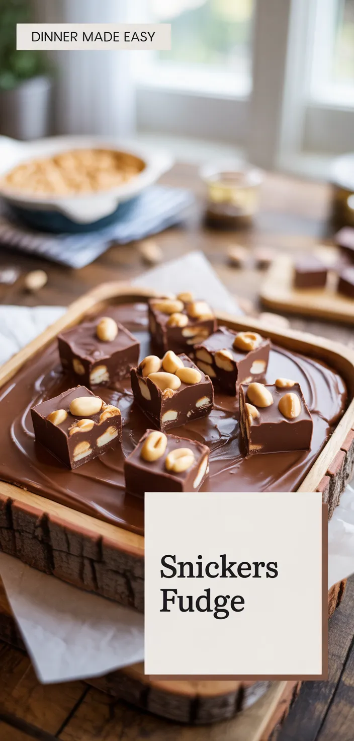 A photo of Snickers Fudge Recipe