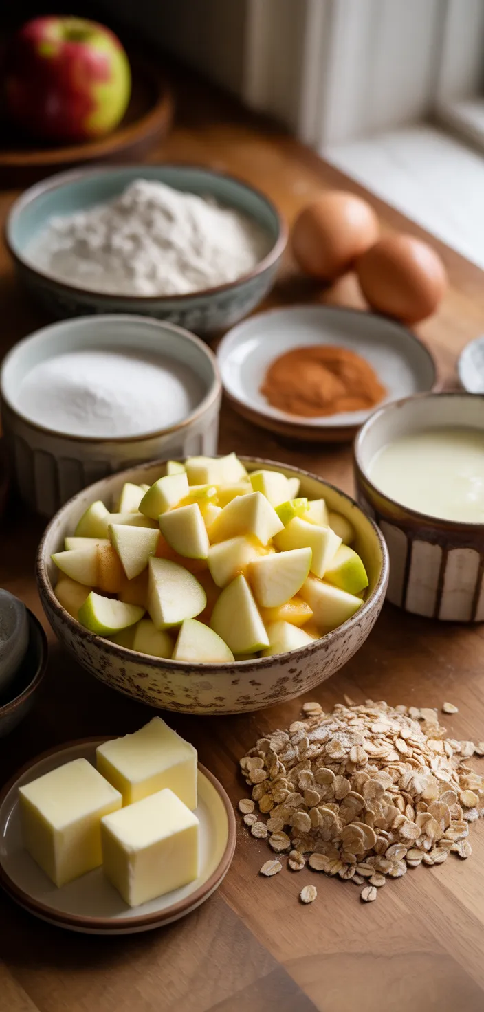 Ingredients photo for Easy Apple Crumble Muffins Recipe