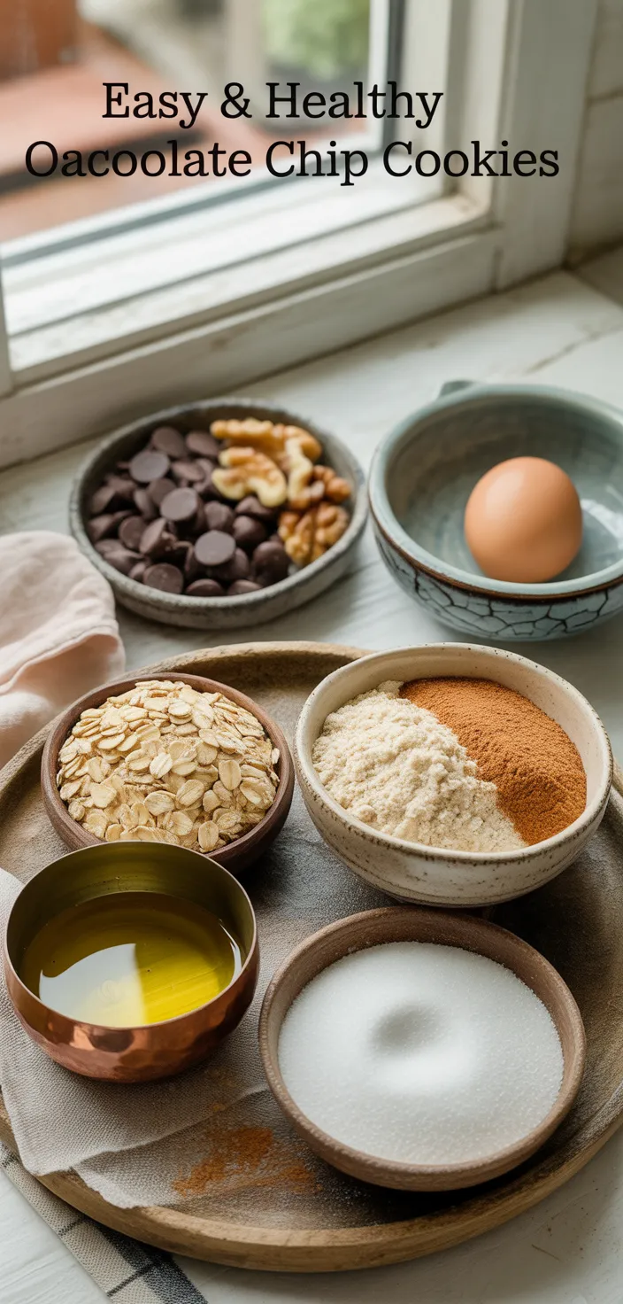 Ingredients photo for Easy & Healthy Oatmeal Chocolate Chip Cookies Recipe