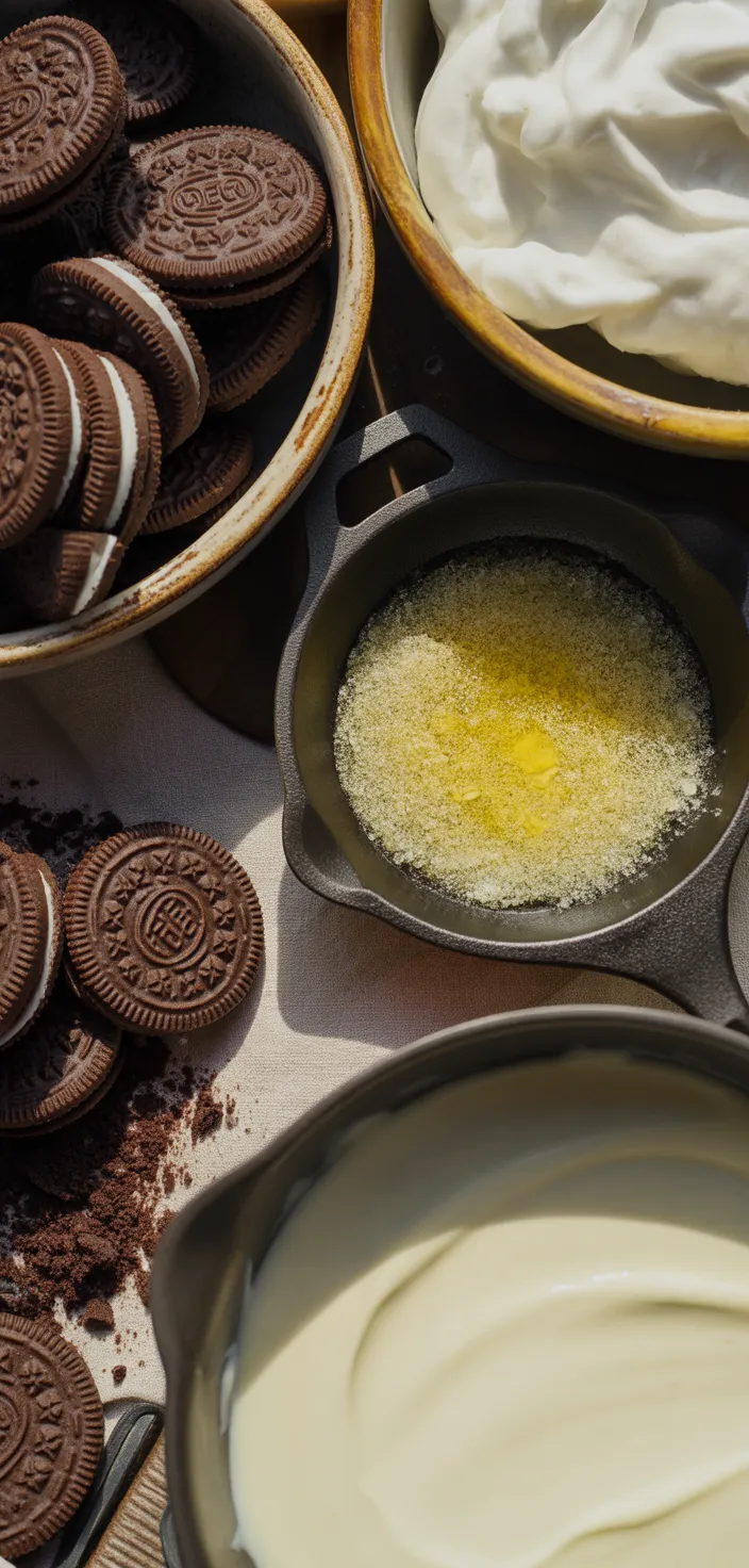 Ingredients photo for Gluten Free Oreo Cheesecake Recipe