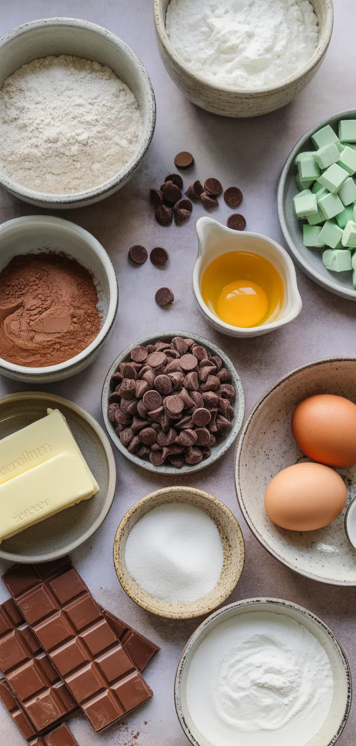 Ingredients photo for Mint  Chocolate Cookies Recipe