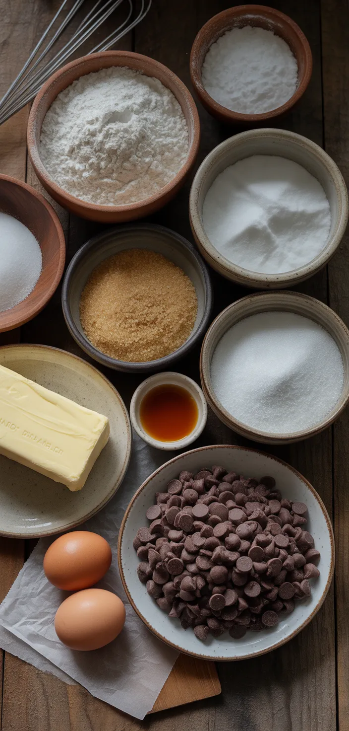 Ingredients photo for Perfect Soft And Chewy Chocolate Chip Cookies Recipe And Tutorial