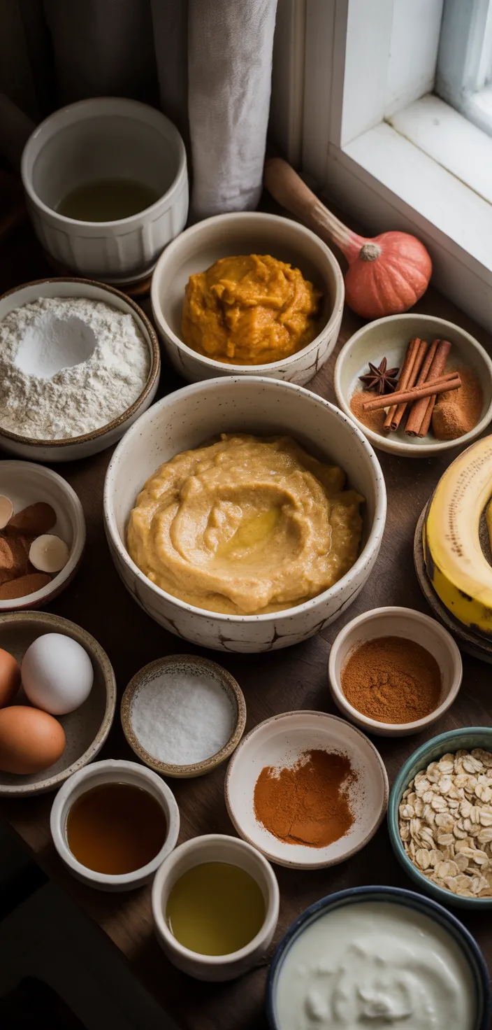 Ingredients photo for Pumpkin Banana Muffins For Fall Recipe