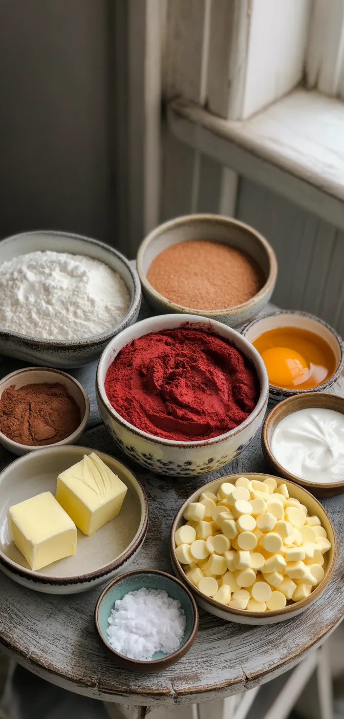 Ingredients photo for Red Velvet Cookies Recipe