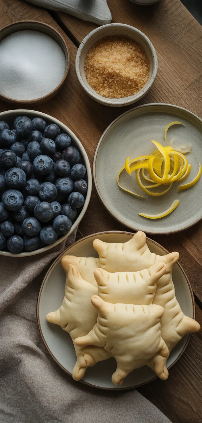 Ingredients photo for Vegan Blueberry Ghost Hand Pies Recipe