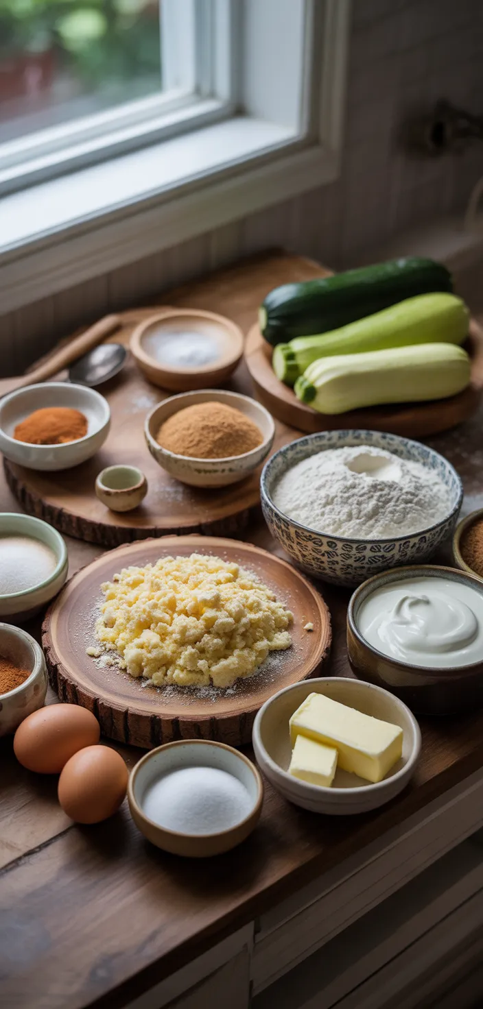 Ingredients photo for Zucchini Crumb Cake Recipe