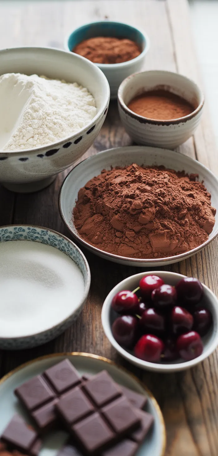 Ingredients photo for Chocolate Cherry Cake Recipe