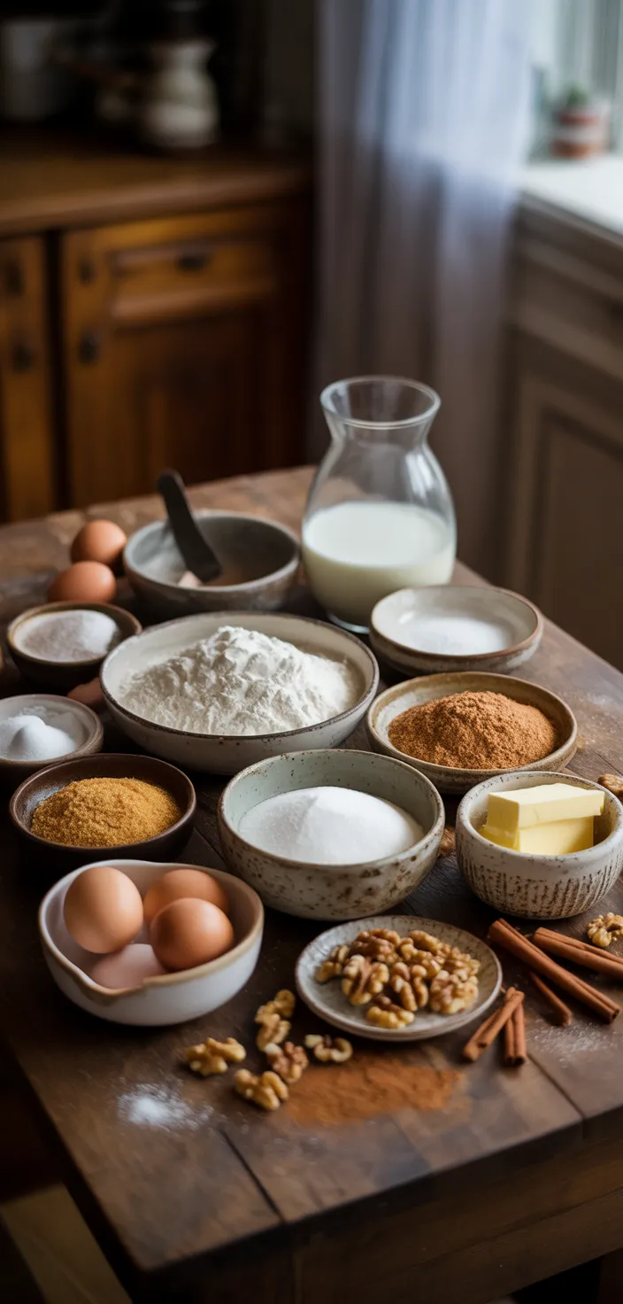 Ingredients photo for Cinnamon Walnut Coffee Cake Recipe