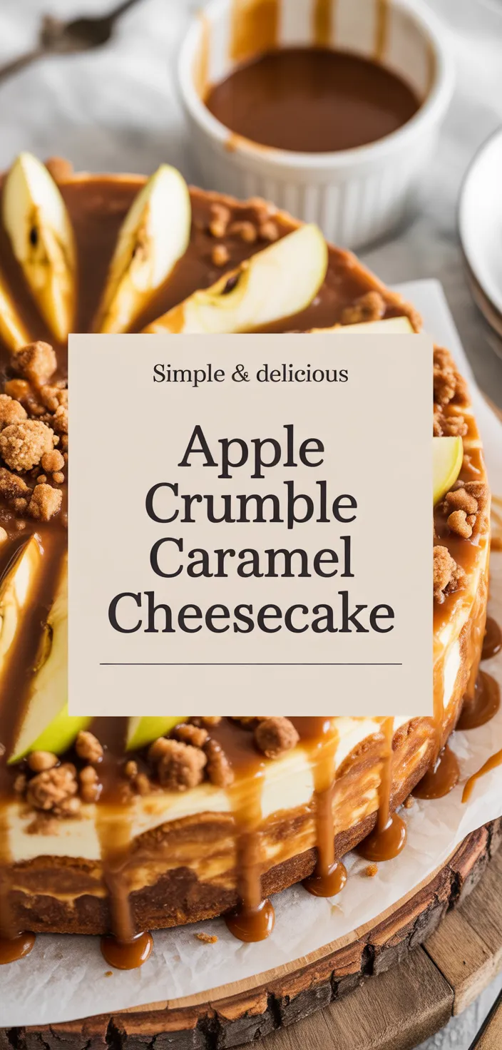 A photo of Apple Crumble Caramel Cheesecake Recipe