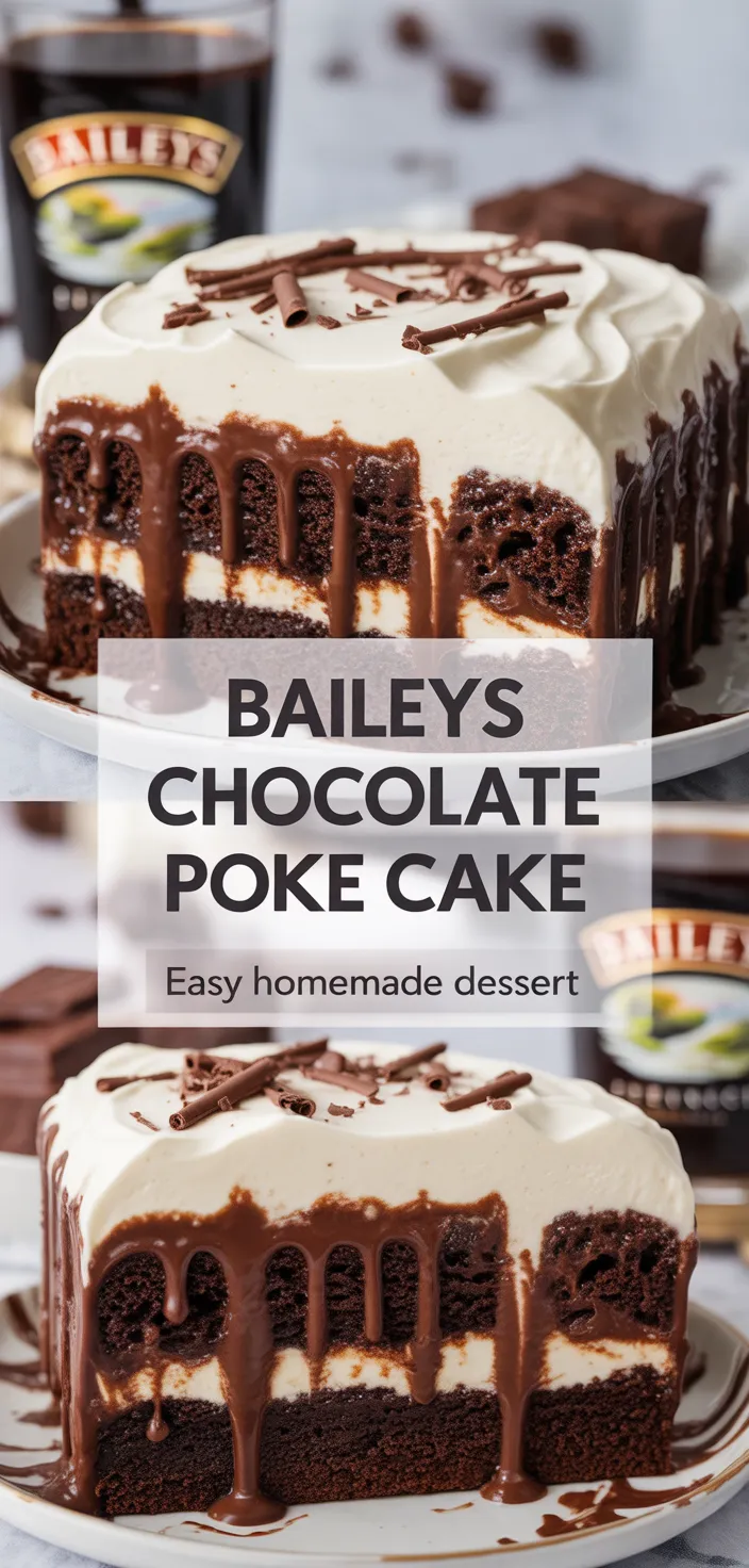 A photo of Baileys Chocolate Poke Cake Recipe