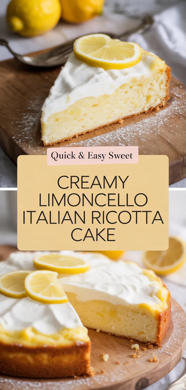 A photo of Creamy Limoncello Italian Ricotta Cake Recipe