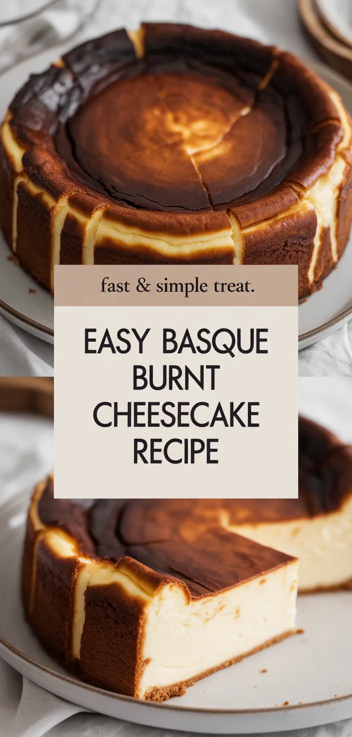A photo of EASY Basque Burnt Cheesecake Recipe