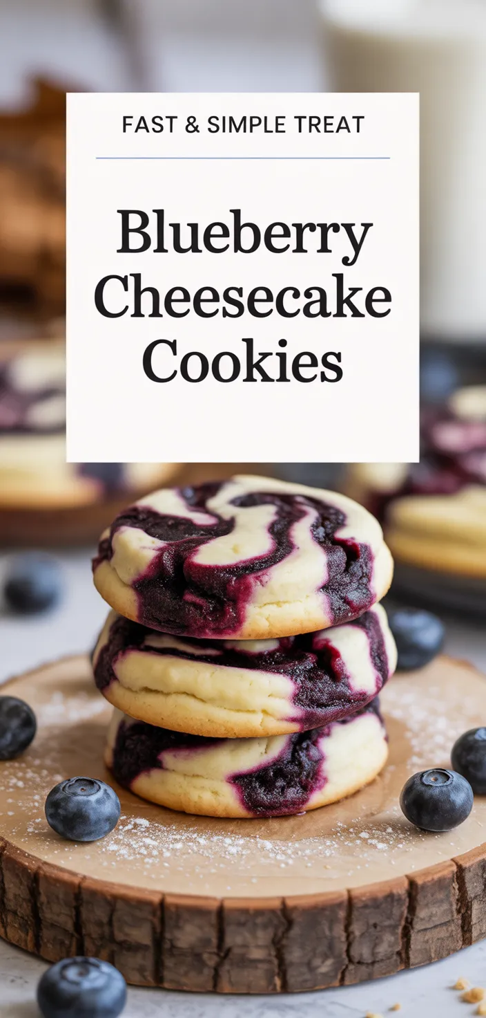 A photo of Easy Blueberry Cheesecake Swirl Cookie Recipe