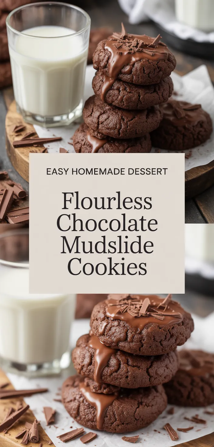A photo of Flourless Chocolate Mudslide Cookies Recipe