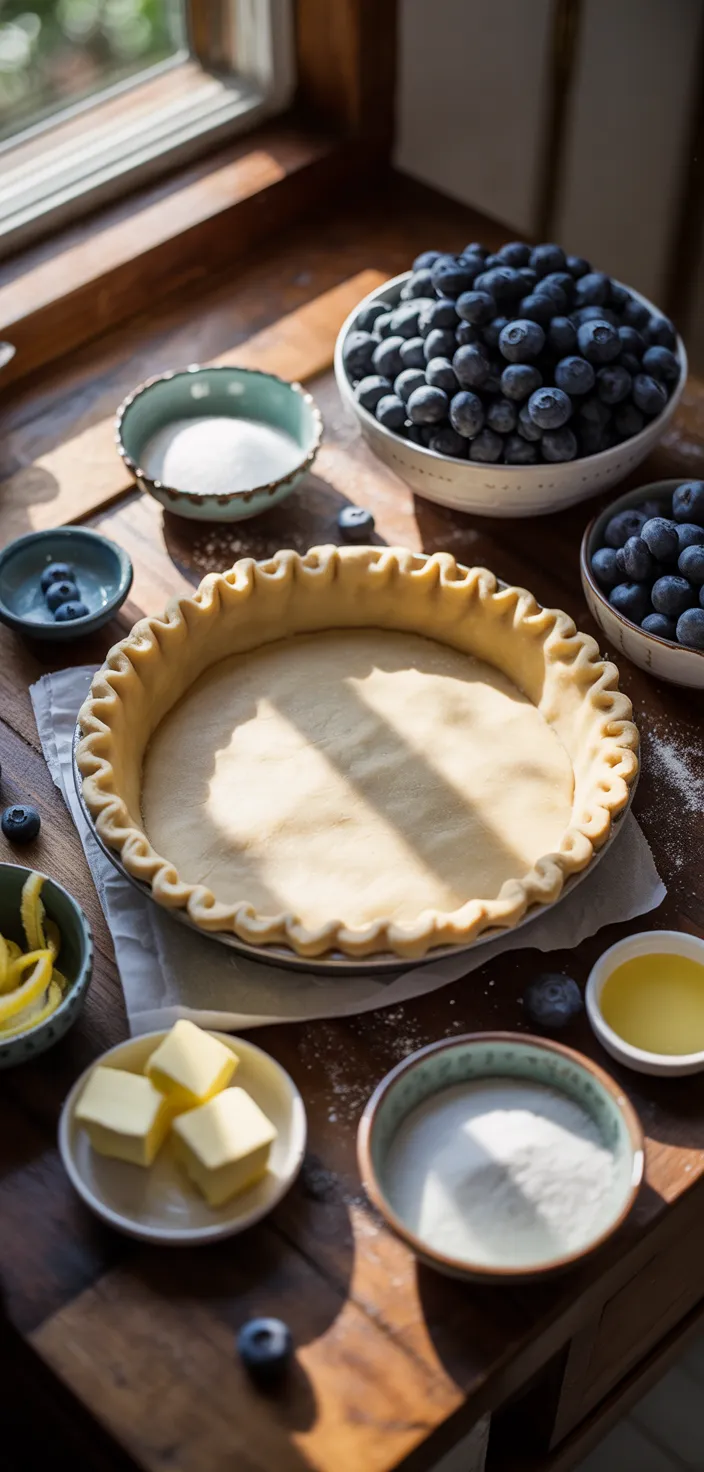 Ingredients photo for Easy Blueberry Pie Recipe
