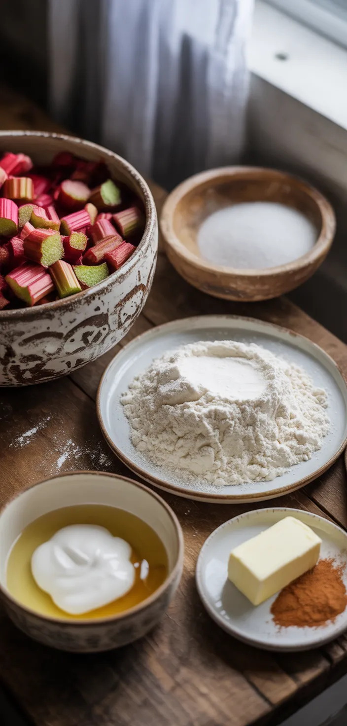 Ingredients photo for Oma's Rhubarb Cake Recipe