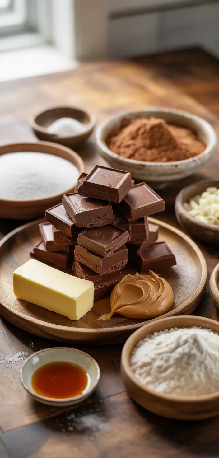 Ingredients photo for Peanut Butter Frosted Brownies Recipe
