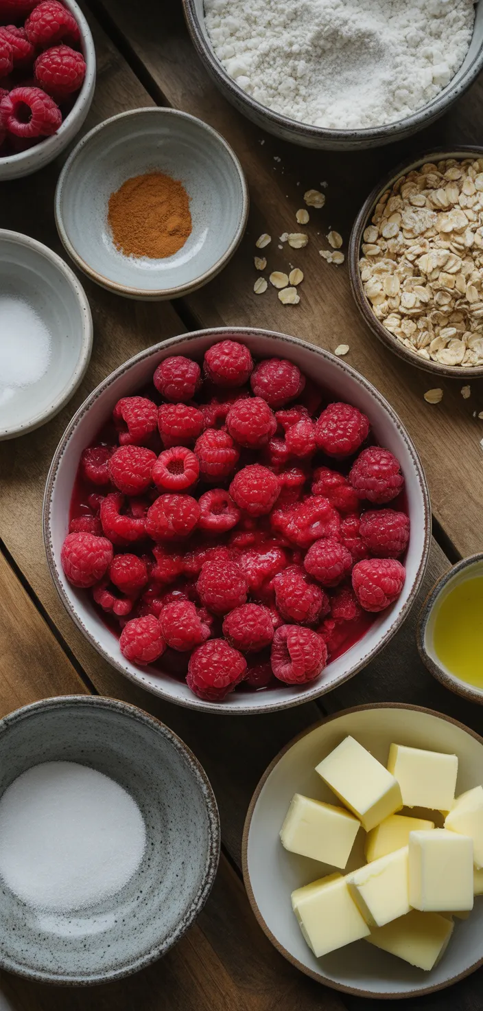 Ingredients photo for Raspberry Crumble Recipe