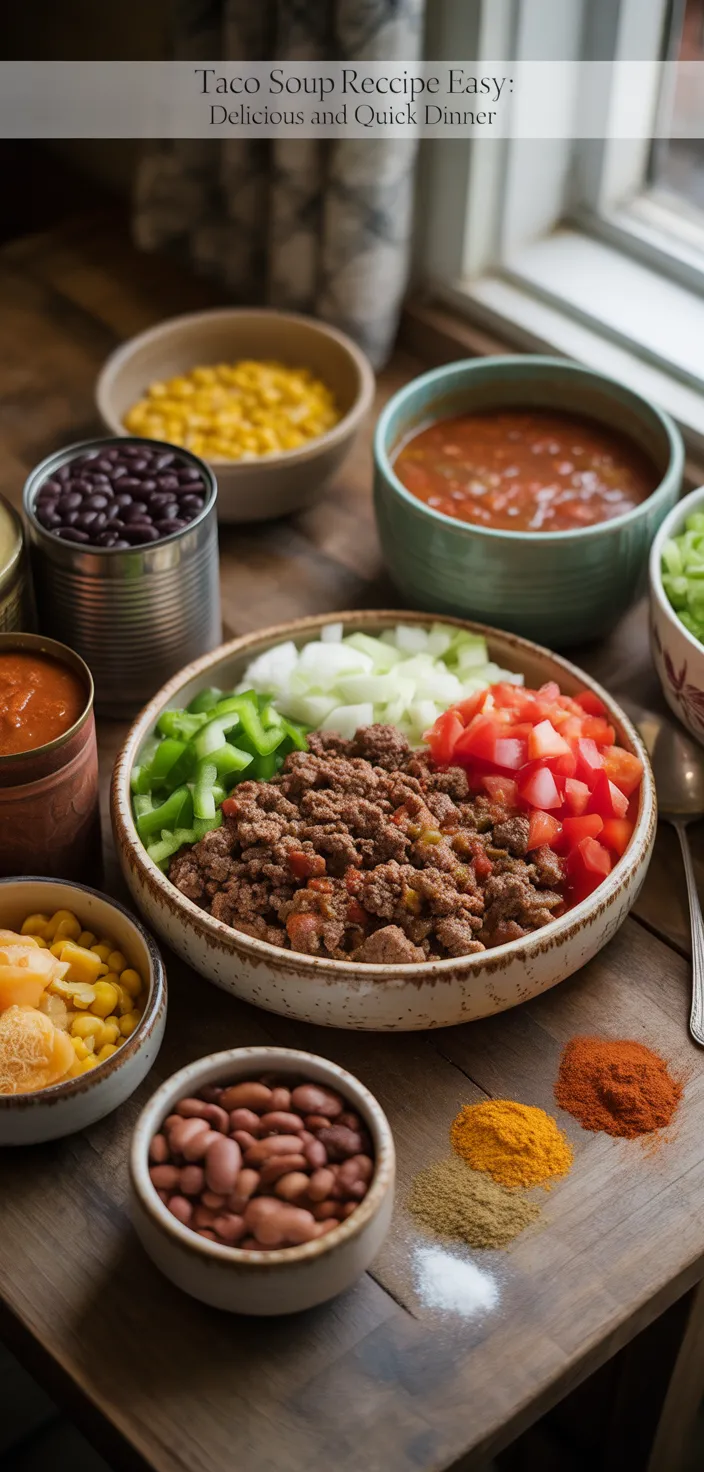 Ingredients photo for Taco Soup Recipe Easy: Delicious And Quick Dinner