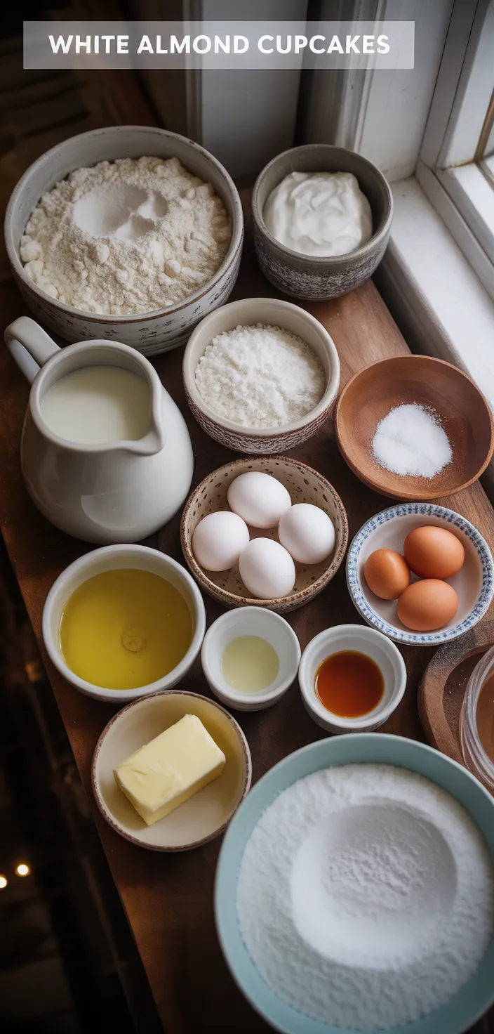 Ingredients photo for White Almond Cupcakes Recipe