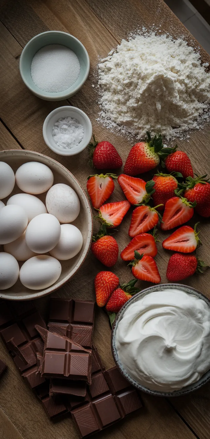 Ingredients photo for Chocolate Covered Strawberry Cupcakes Recipe
