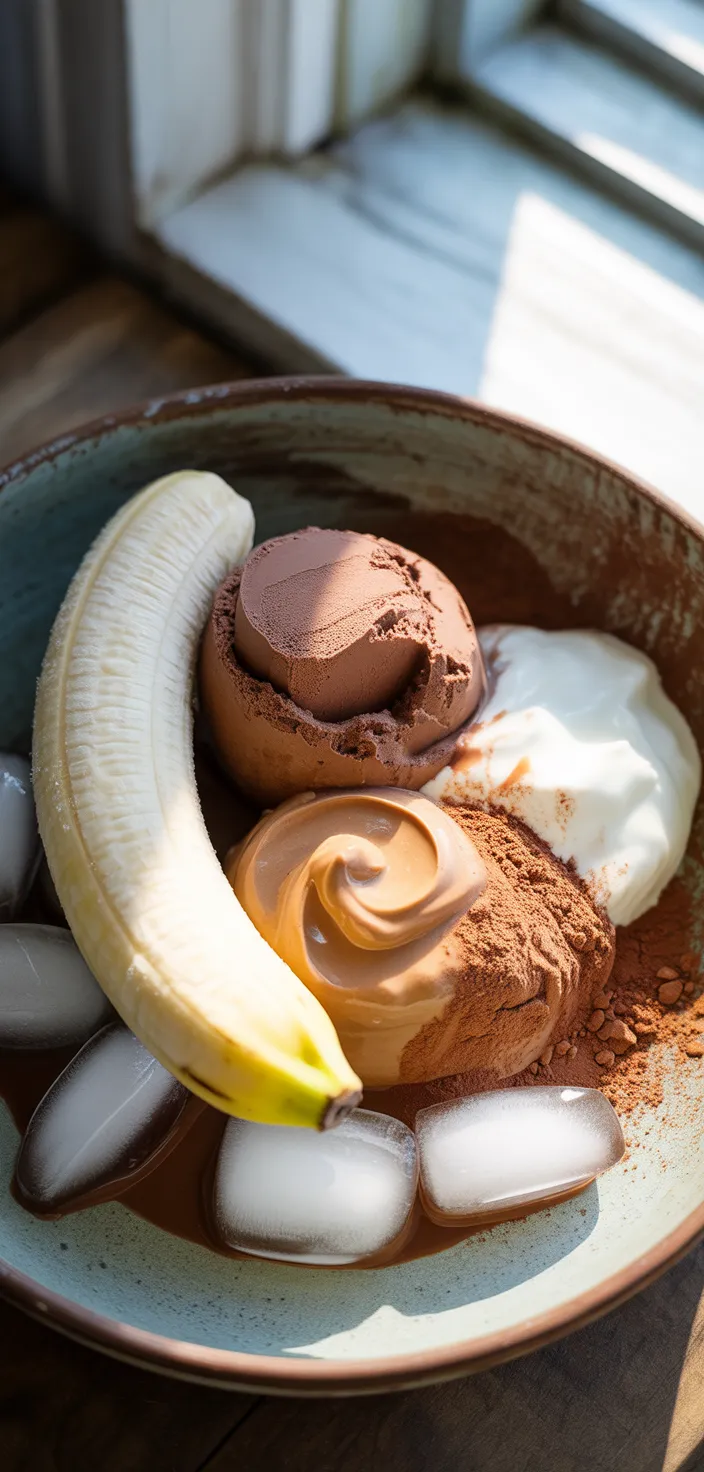 Ingredients photo for Chocolate Peanut Butter Protein Shake Recipe