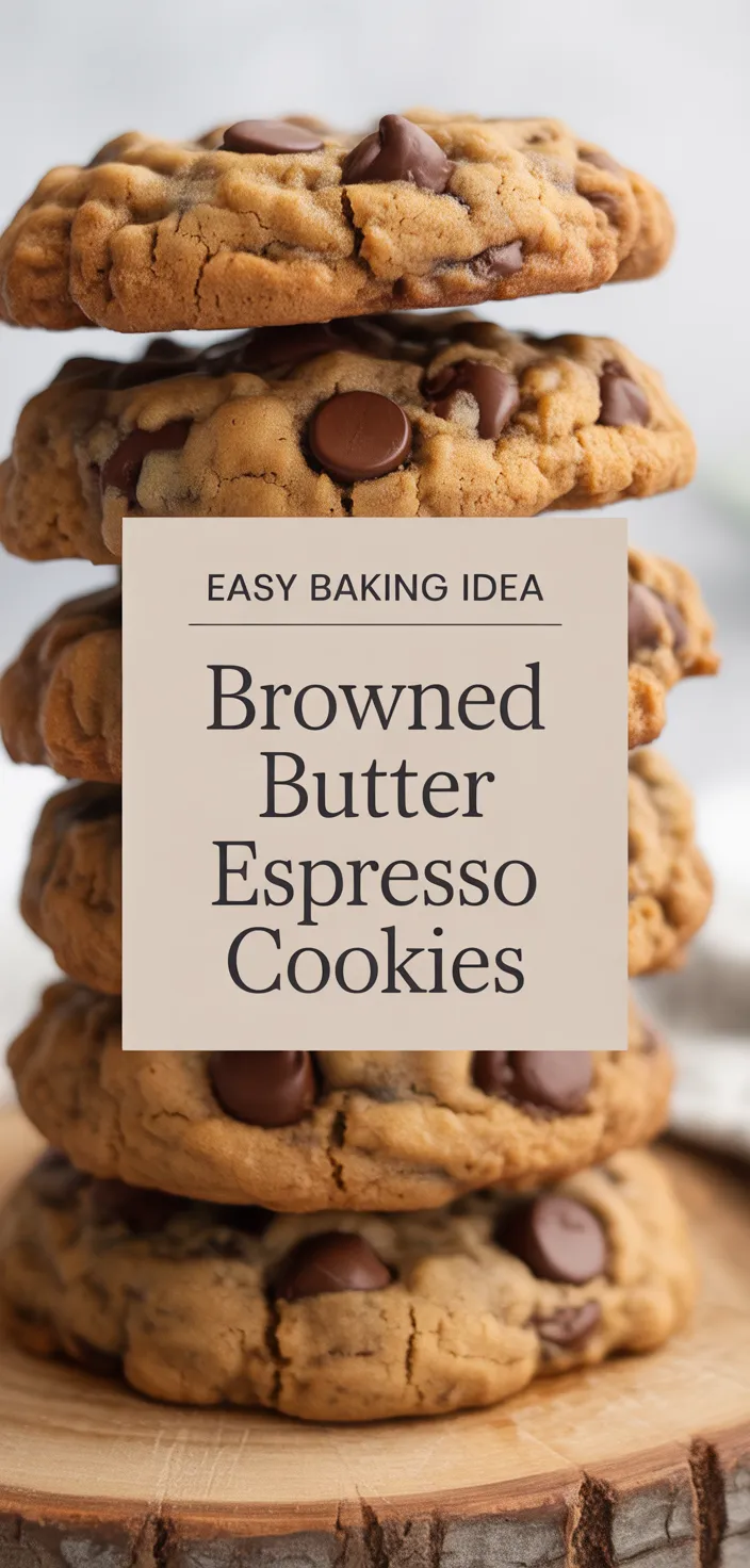 A photo of Browned Butter Espresso Chocolate Chip Cookies Recipe