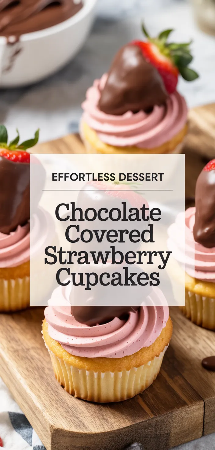 A photo of Chocolate Covered Strawberry Cupcakes Recipe