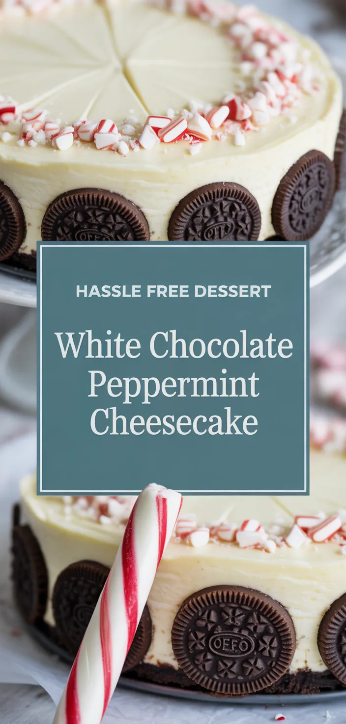 A photo of White Chocolate Peppermint Cheesecake Recipe