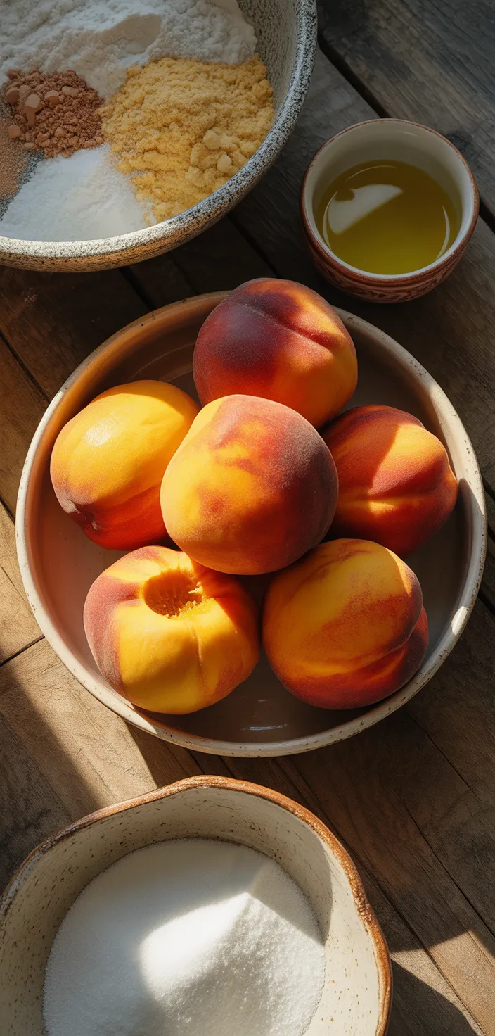 Ingredients photo for Fresh Peach Cobbler Recipe