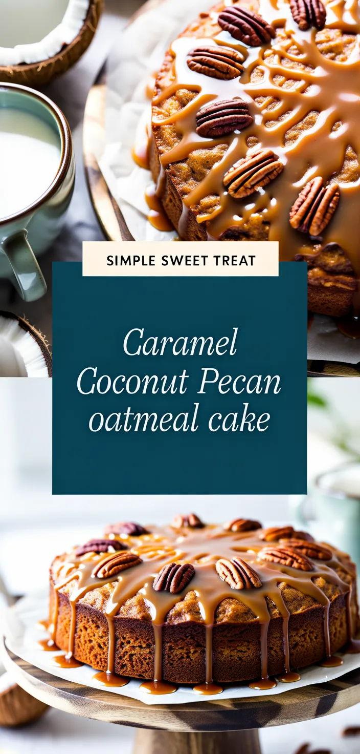 A photo of Caramel Coconut Pecan Oatmeal Cake Recipe