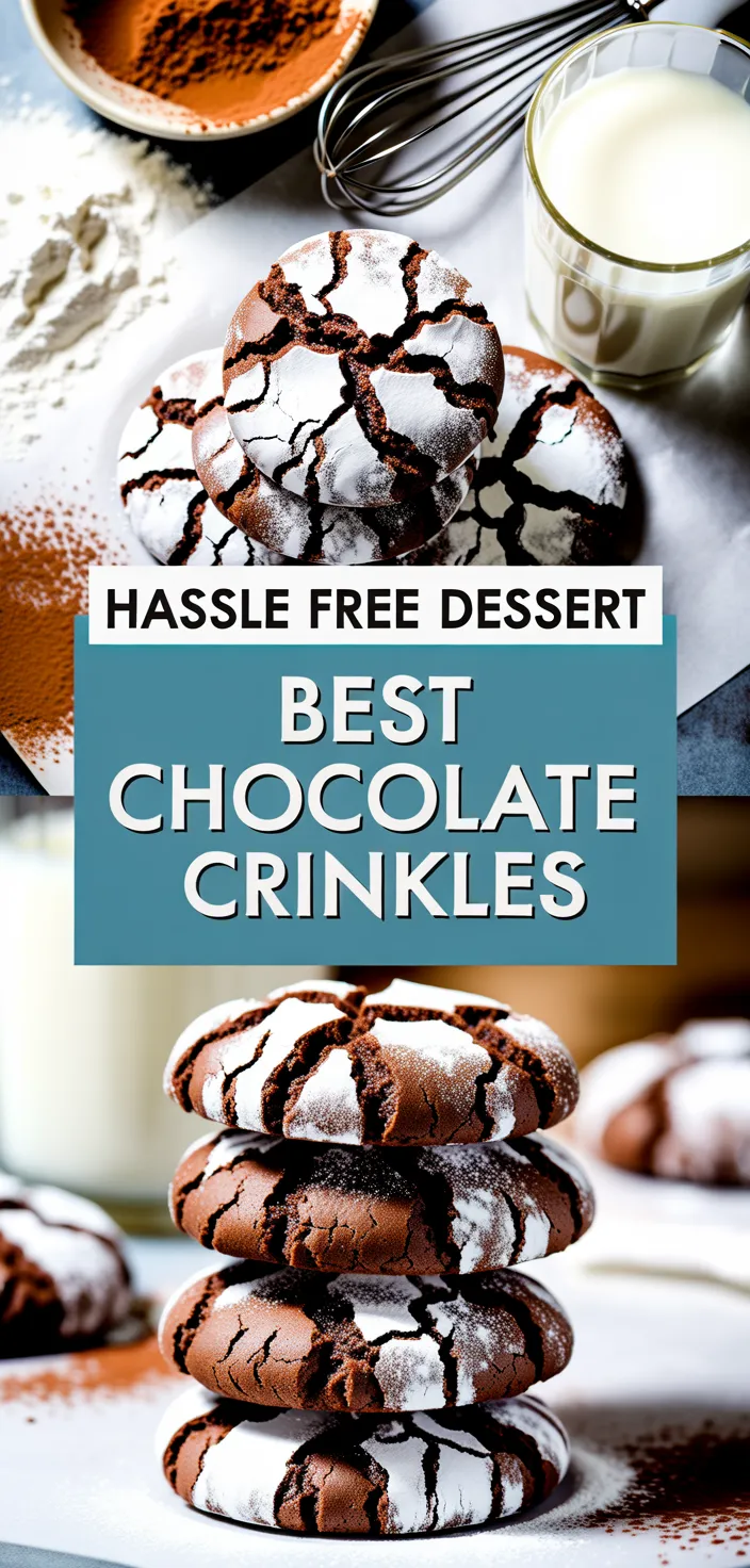 A photo of The BEST Chocolate Crinkle Cookies Dessert Recipe