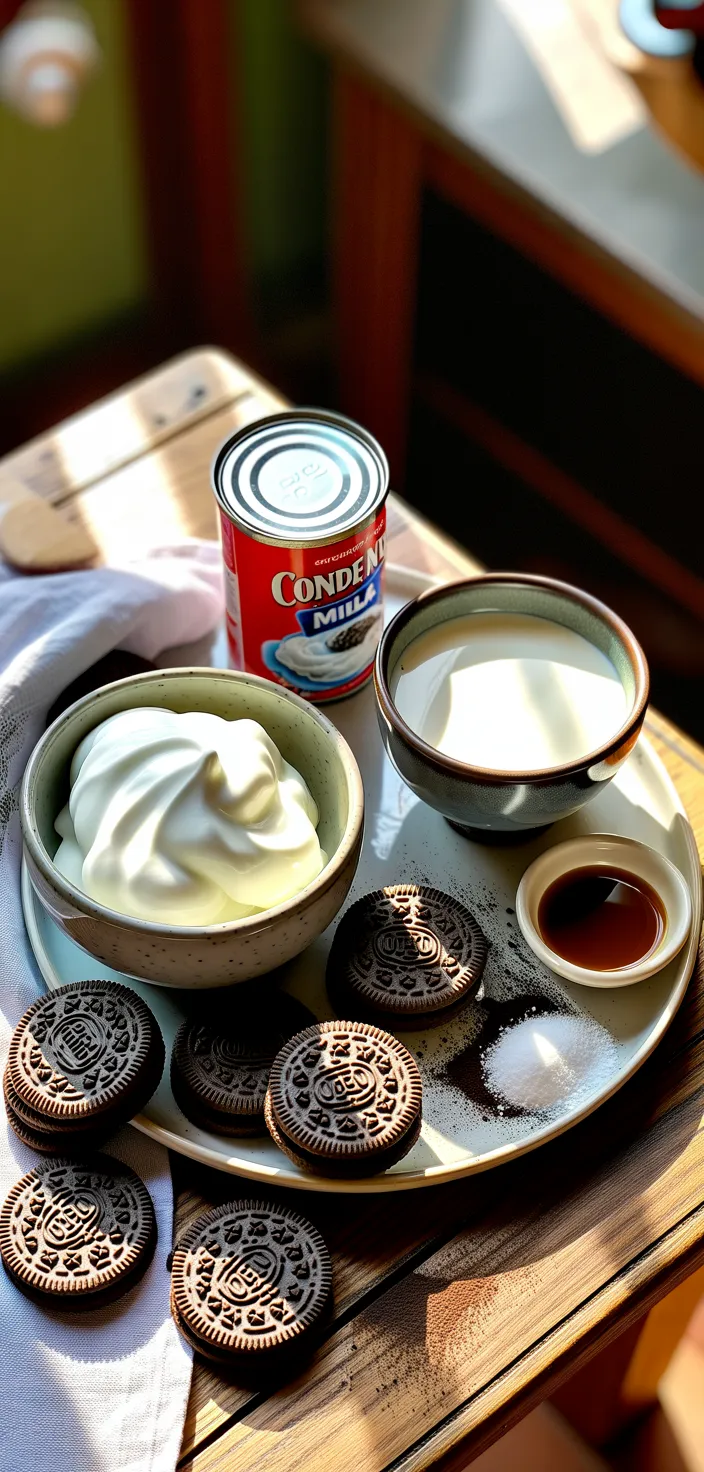 Ingredients photo for Cookies And Cream Ice Cream Recipe