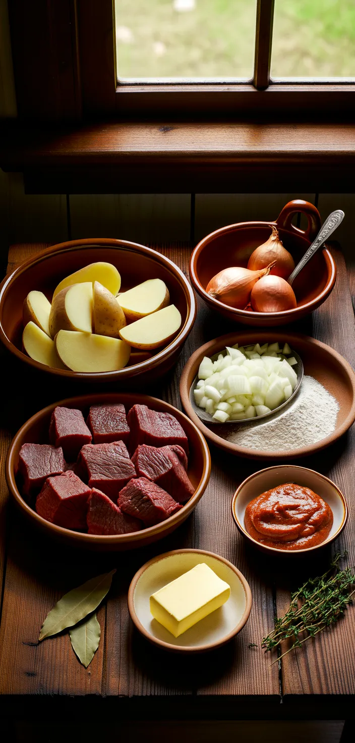 Ingredients photo for Steak And Potato Pie Recipe