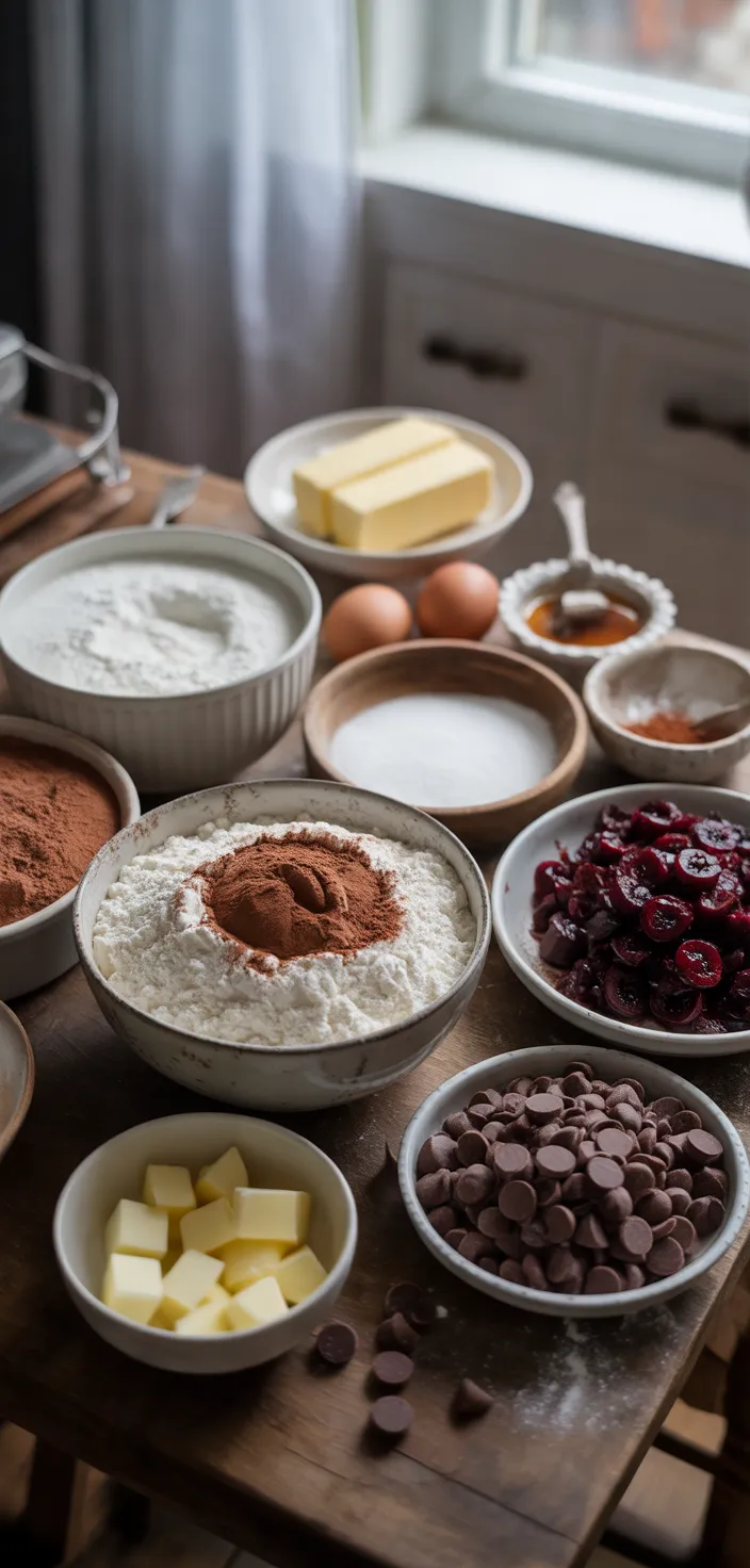 Ingredients photo for Black Forest Cookies Recipe