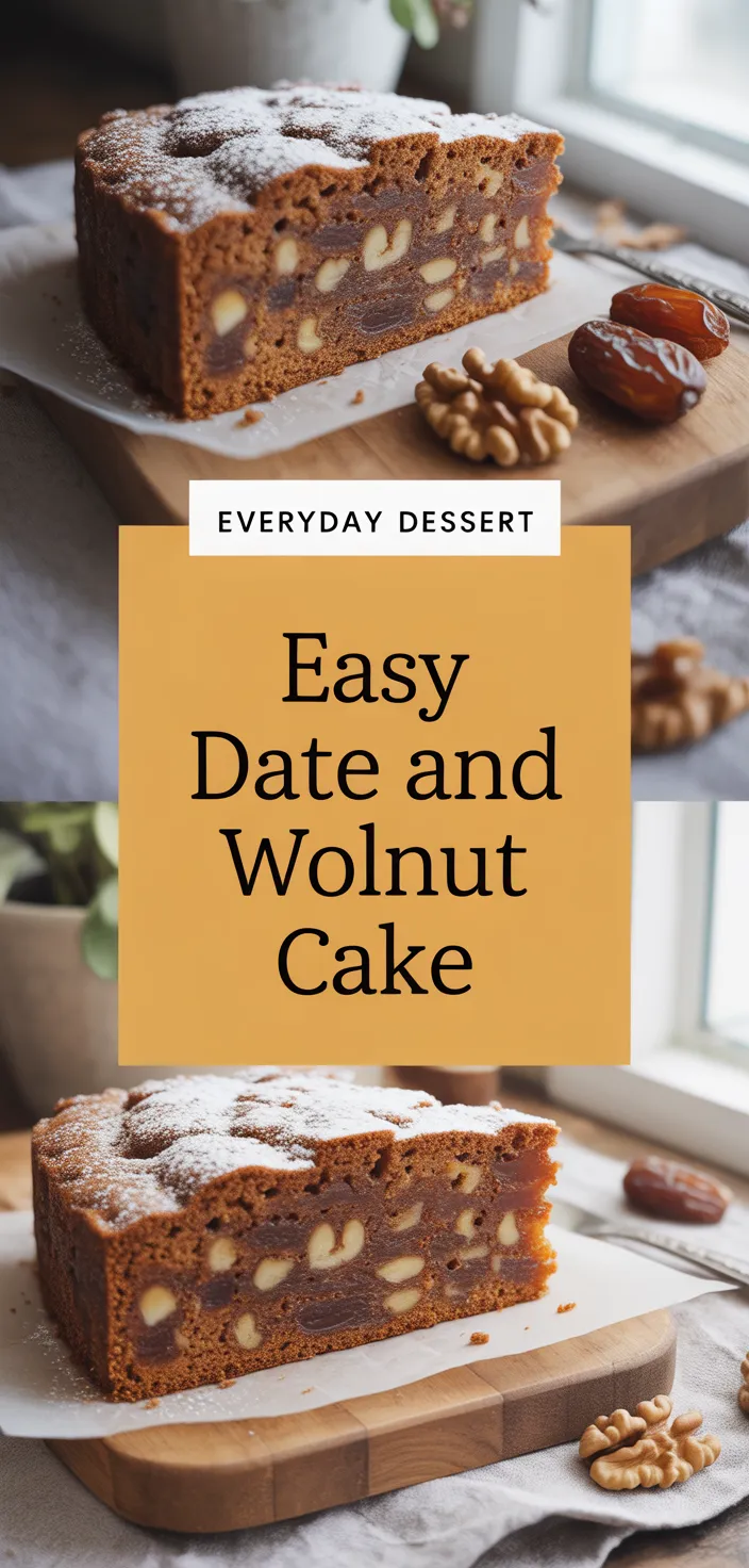 A photo of Easy Date And Walnut Cake Recipe