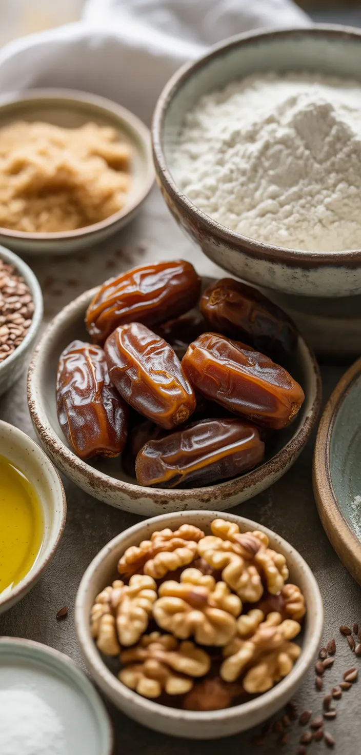Ingredients photo for Easy Date And Walnut Cake Recipe