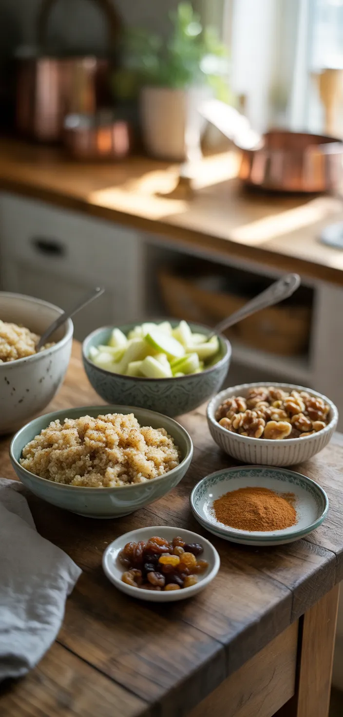 Ingredients photo for Apple Pie Overnight Quinoa Recipe
