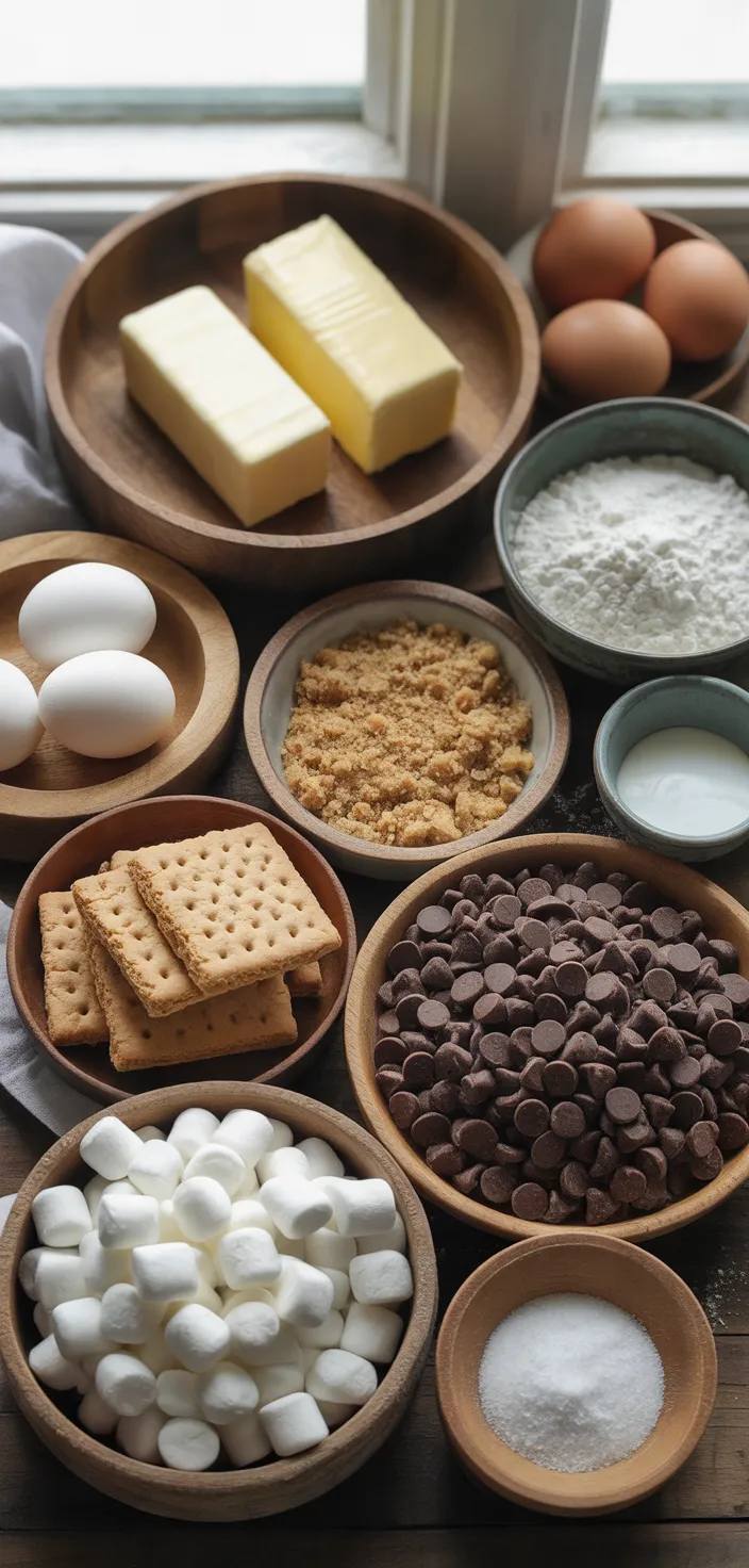 Ingredients photo for Chocolate Chip S'Mores Cookies Recipe