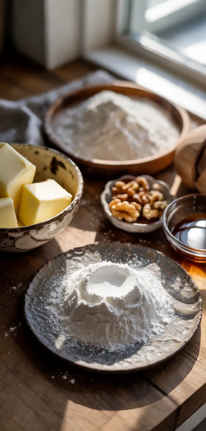 Ingredients photo for Classic Snowball Cookies Recipe