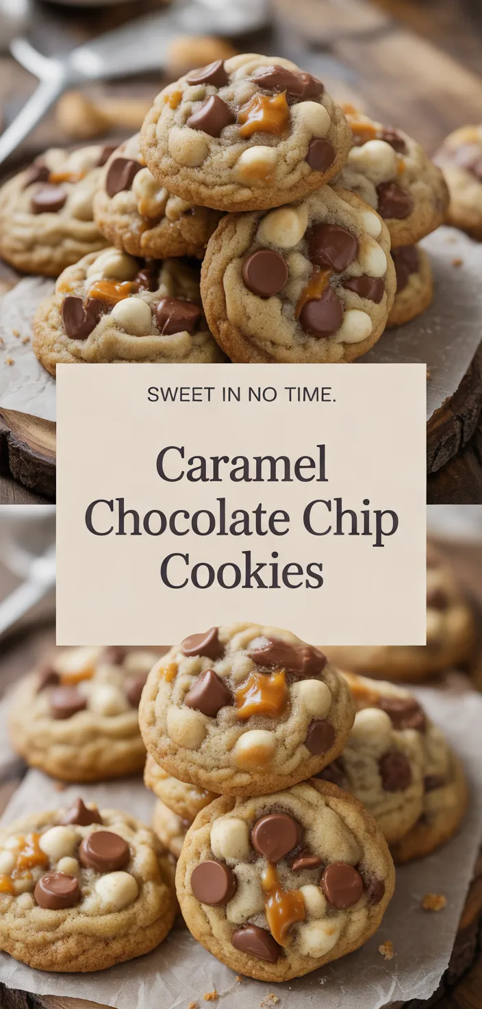 A photo of Caramel Chocolate Chip Cookies Recipe
