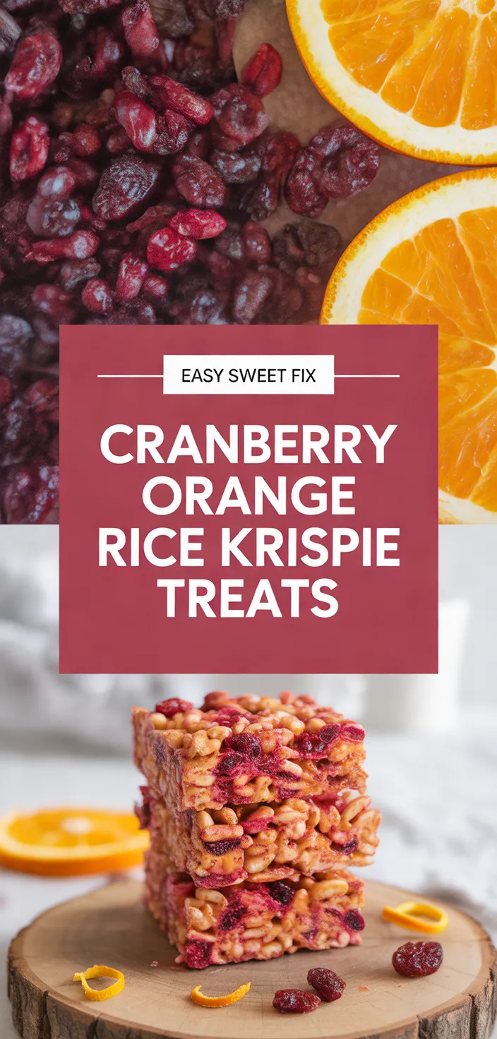 A photo of Cranberry Orange Rice Krispie Treats Recipe