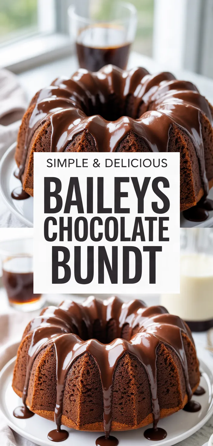 A photo of Irish Cream Bundt Cake With Baileys Glaze & Chocolate Ganache Recipe