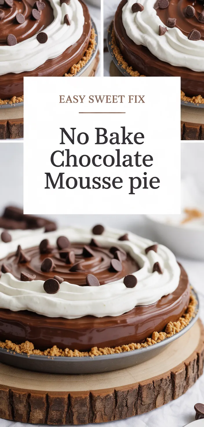 A photo of No Bake Chocolate Mousse Pie Recipe