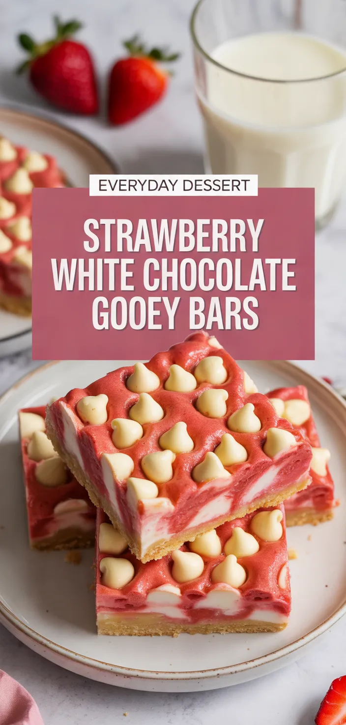 A photo of Strawberry White Chocolate Gooey Bars Recipe
