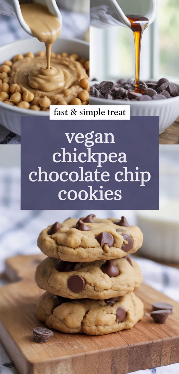A photo of Vegan Chickpea Chocolate Chip Cookies Recipe